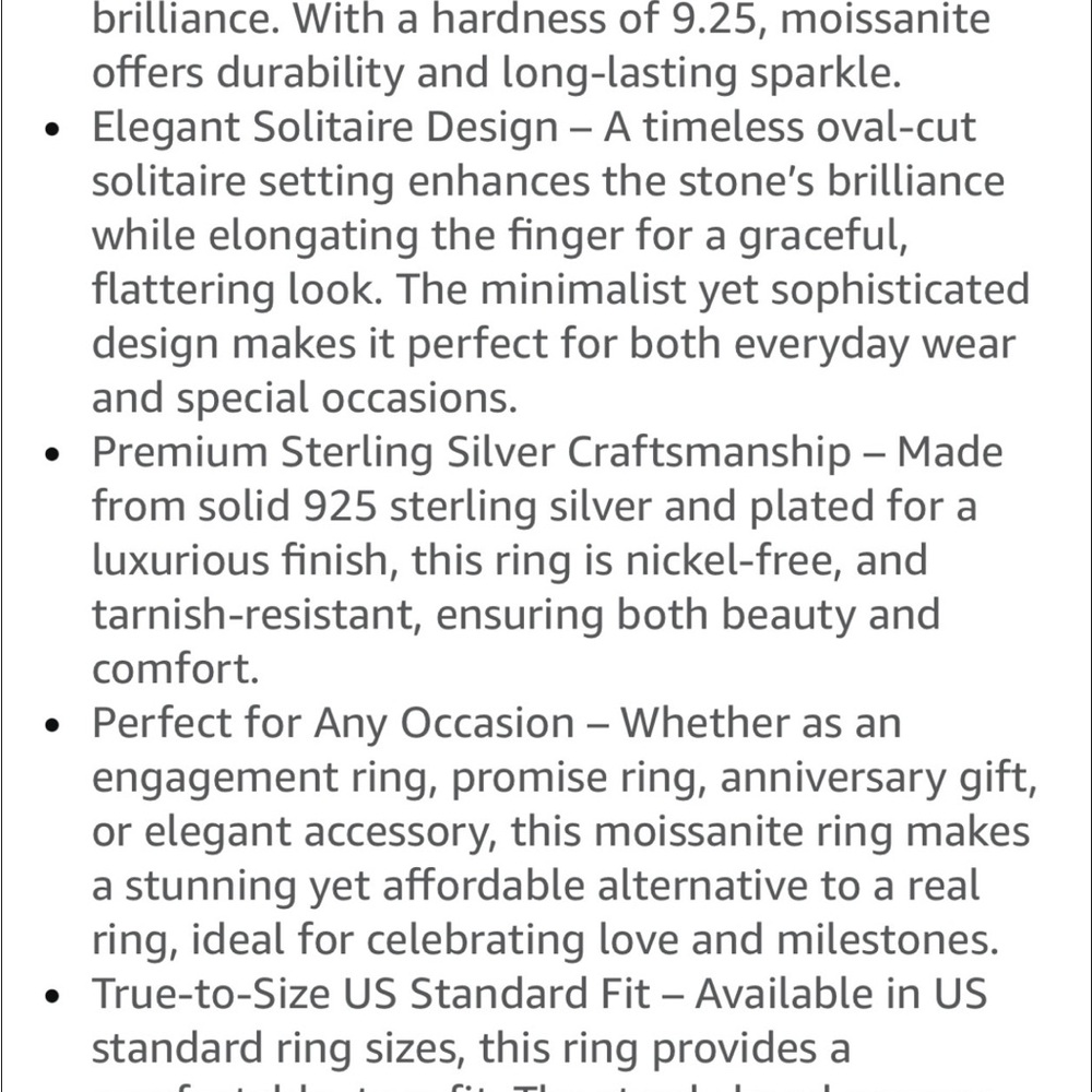 Gold Moissanite Ring Size 6 - Picture 7 of 7